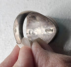 Vintage Zuni Turquoise Sterling Silver Fishscale Inlay (Size 10.5)  JR 86