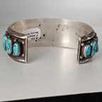 Vintage Sleeping Beauty Turquoise Sterling Silver Navajo Cuff Bracelet 7" wrist JB 948
