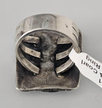 Snake Ring Turquoise and Coral Sterling Native Size 8 3/4 Old Pawn JR 161