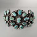 Big Old Zuni Cluster Natural Turquoise Vintage Native Cuff Old Pawn fits 7" wrist JB 957