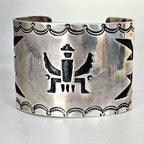 Hopi Knifewing Wide Vintage Cuff Sterling Old Pawn fits 7 1/4" wrist. JB 14