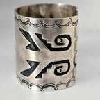 Hopi Knifewing Wide Vintage Cuff Sterling Old Pawn fits 7 1/4" wrist. JB 14