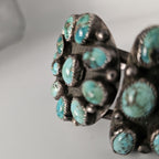 Big Old Zuni Cluster Natural Turquoise Vintage Native Cuff Old Pawn fits 7" wrist JB 957