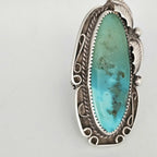 Blue Gem Turquoise Vintage Statement Ring, Size 8.5, Old Pawn JR 183