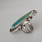 Blue Gem Turquoise Vintage Statement Ring, Size 8.5, Old Pawn JR 183