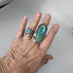 Blue Gem Turquoise Vintage Statement Ring, Size 8.5, Old Pawn JR 183
