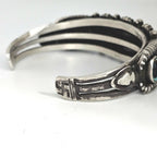 Ingot Greg Lewis Silver and Turquoise Native Cuff Bracelet Old Pawn Coin Silver. 7" wrist. JB 972