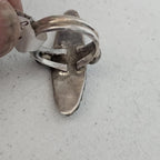 Elegant Long Blue Turquoise Vintage Sterling Band Old Pawn Size 6 1/2 JR 711