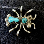 Silver & Turquoise Bug Hat Pin Vintage Native Old Pawn # JP 169
