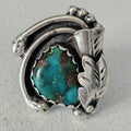 Just Incredible Blue Turquoise Stone on this Interesting Vintage Native Ring Old Pawn Size 8 1/2 JR 285