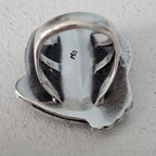 Just Incredible Blue Turquoise Stone on this Interesting Vintage Native Ring Old Pawn Size 8 1/2 JR 285