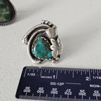 Just Incredible Blue Turquoise Stone on this Interesting Vintage Native Ring Old Pawn Size 8 1/2 JR 285