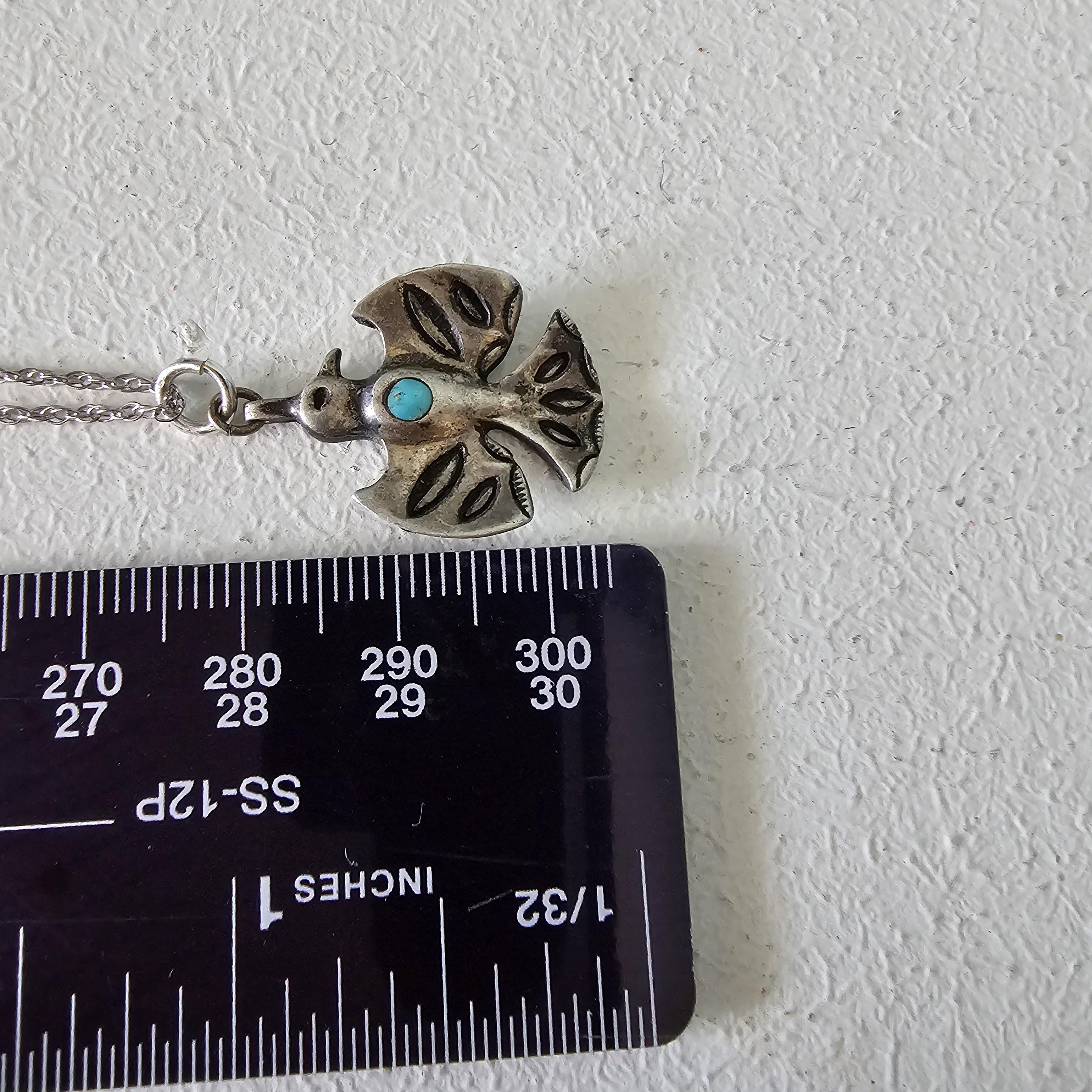 1930s Cast Silver Thunderbird Necklace Vintage Old Pawn JN 707
