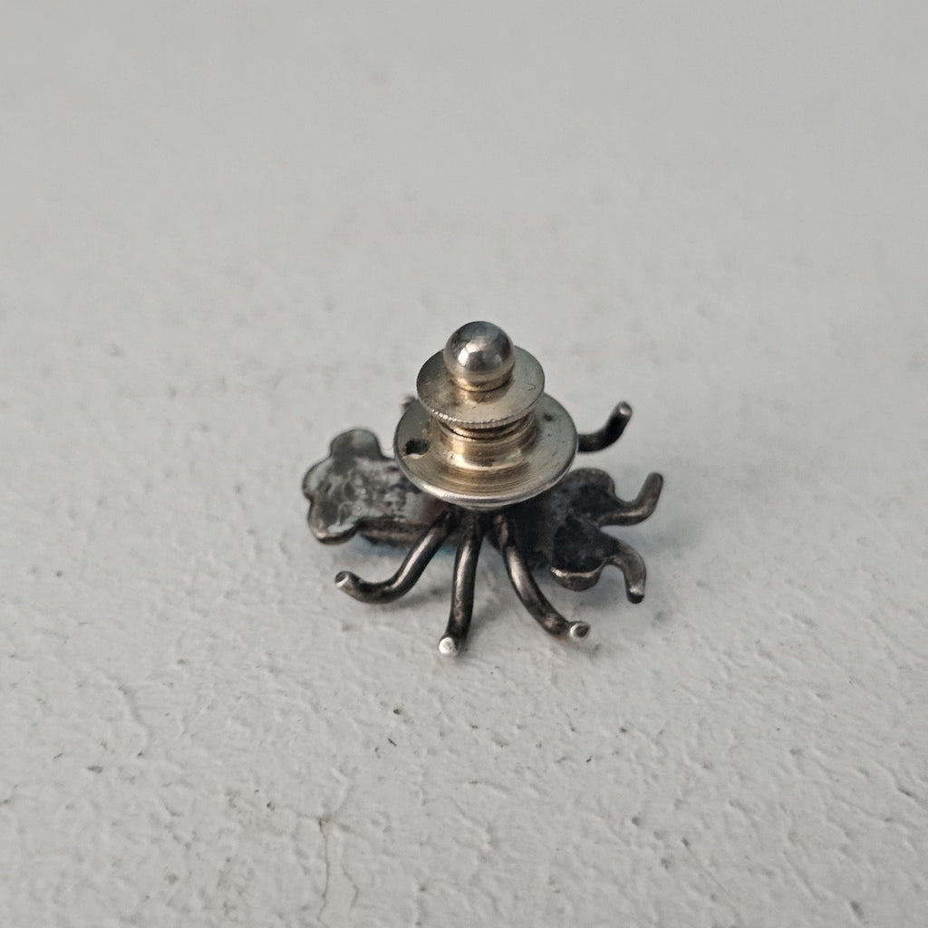 Silver & Turquoise Bug Hat Pin Vintage Native Old Pawn # JP 169