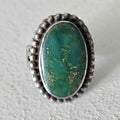 Old Cerillos Oval Green Turquoise Vintage Ring Old Pawn Size 5 JR 282