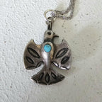 1930s Cast Silver Thunderbird Necklace Vintage Old Pawn JN 707