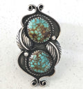 Vintage Number 8 Turquoise Ring, Native Silver, Size 6