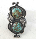 Vintage Number 8 Turquoise Ring, Native Silver, Size 6