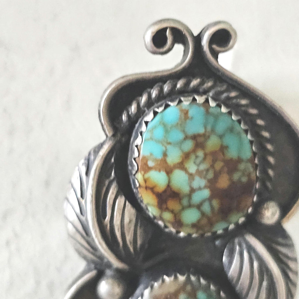 Vintage Number 8 Turquoise Ring, Native Silver, Size 6