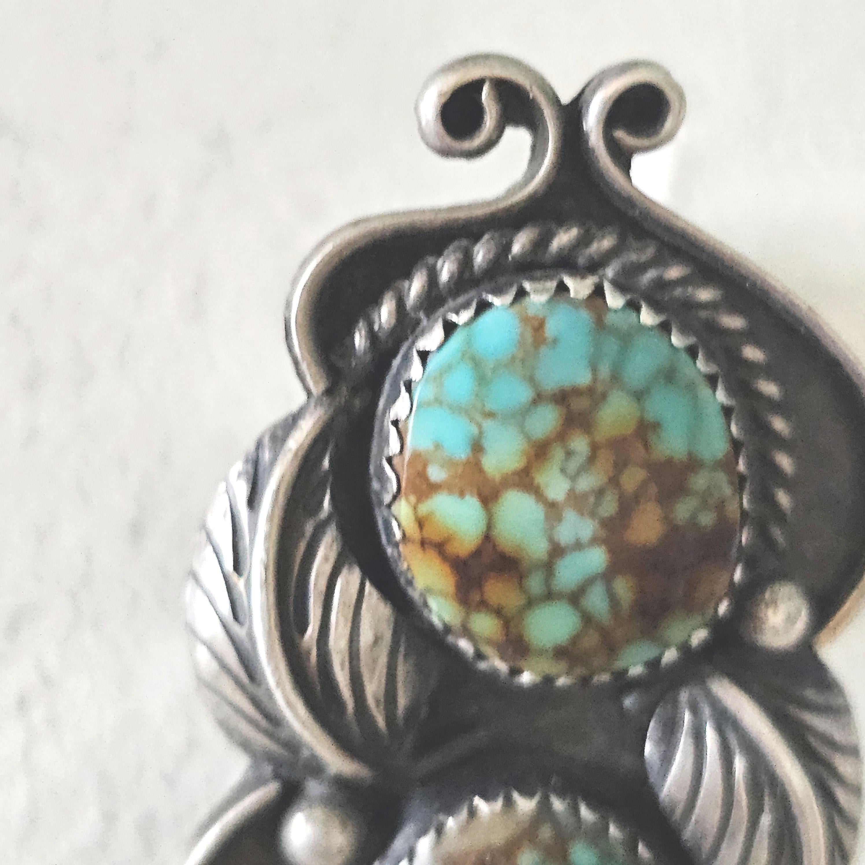 Vintage Number 8 Turquoise Ring, Native Silver, Size 6