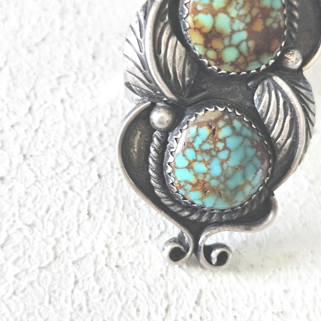 Vintage Number 8 Turquoise Ring, Native Silver, Size 6