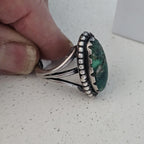 Cerrillos Turquoise Native Ring Size 6 3/4 Old Pawn. JR 914