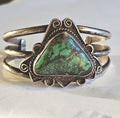 Vintage Native Made Turquoise Sterling Silver Cuff, 6 1/2"