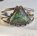 Vintage Native Made Turquoise Sterling Silver Cuff, 6 1/2"  JB 148