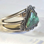 Vintage Native Made Turquoise Sterling Silver Cuff, 6 1/2"  JB 148
