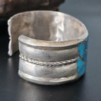 Vintage Turquoise Sterling Silver Cuff Bracelet, Helen Leekya Homer Native American Jewelry