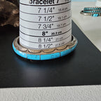 Vintage Sterling Silver Turquoise Cuff Bracelet: Native American Old Pawn, 9"  JB 175