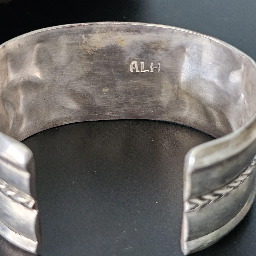 Vintage Turquoise Sterling Silver Cuff Bracelet, Helen Leekya Homer Native American Jewelry