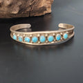 Vintage Sleeping Beauty Turquoise Sterling Silver Zuni Bracelet 6 1/4" JB 758
