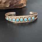 Vintage Sleeping Beauty Turquoise Sterling Silver Zuni Bracelet 6 1/4" JB 758