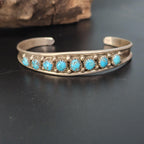 Vintage Sleeping Beauty Turquoise Sterling Silver Zuni Bracelet 6 1/4" JB 758