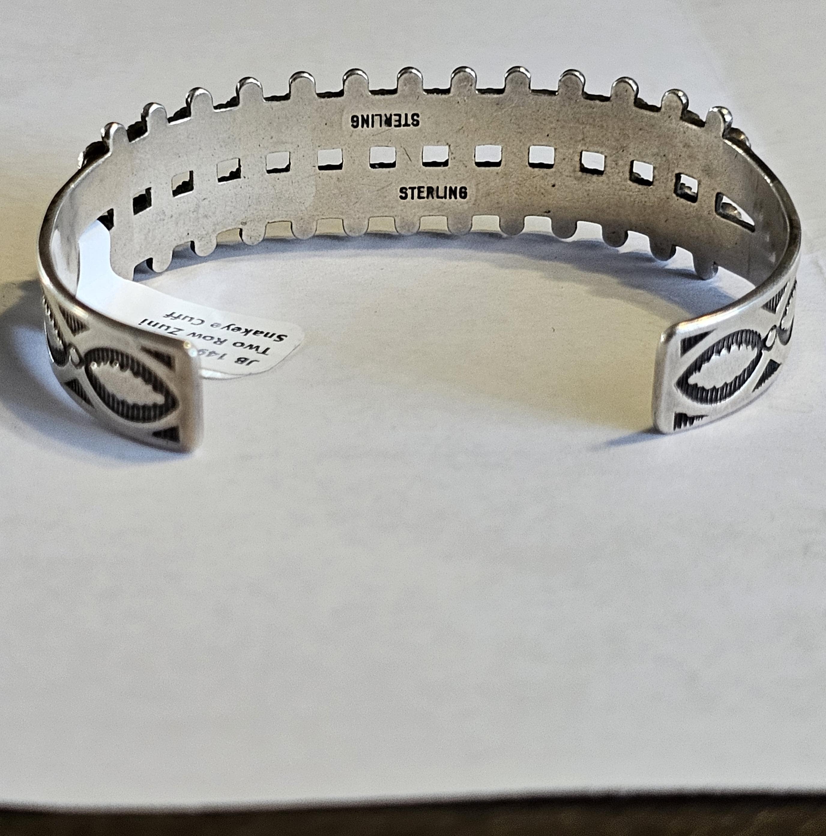 Vintage Zuni Snake Eye Turquoise Sterling Silver Cuff Bracelet 6 1/4"  JB 149