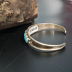 Vintage Sleeping Beauty Turquoise Sterling Silver Zuni Bracelet 6 1/4" JB 758