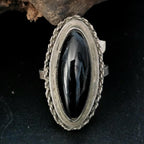 Black Onyx Vintage Native Ring Old Pawn Size 5 JR 931