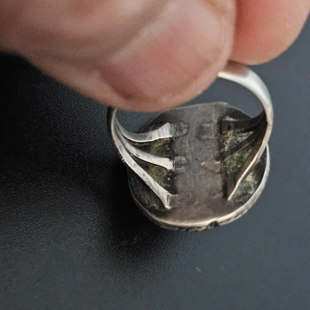 Black Onyx Vintage Native Ring Old Pawn Size 5 JR 931