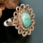 Pretty Blue Turquoise Vintage Native Ring Old Pawn Size 4 1/2 JR 01