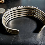 1940s Zuni Turquoise Sterling Silver Dot Dash Cuff 6"