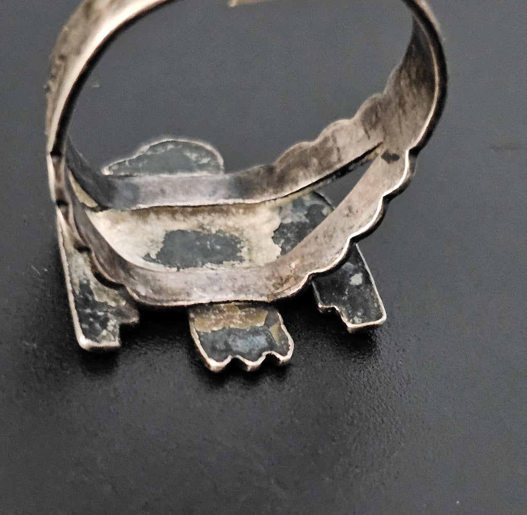 1940s Silver Thunderbird Vintage Ring Sterling Old Pawn Size 8 JR 338
