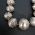 16"  Vintage Navajo Pearls Graduated Necklace Old Pawn Sterling. C1950s JN 744