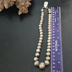 16"  Vintage Navajo Pearls Graduated Necklace Old Pawn Sterling. C1950s JN 744