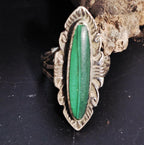 Green Malchite Stone Vintage Ring Old Pawn Size 5 JR 02