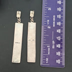 Zuni Multi Color Inlay Native Earrings Old Pawn 2 3/4"  JE 611