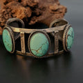 Vintage Turquoise Silver Cuff Bracelet, Native Old Pawn Size 5 3/4"  JB 197