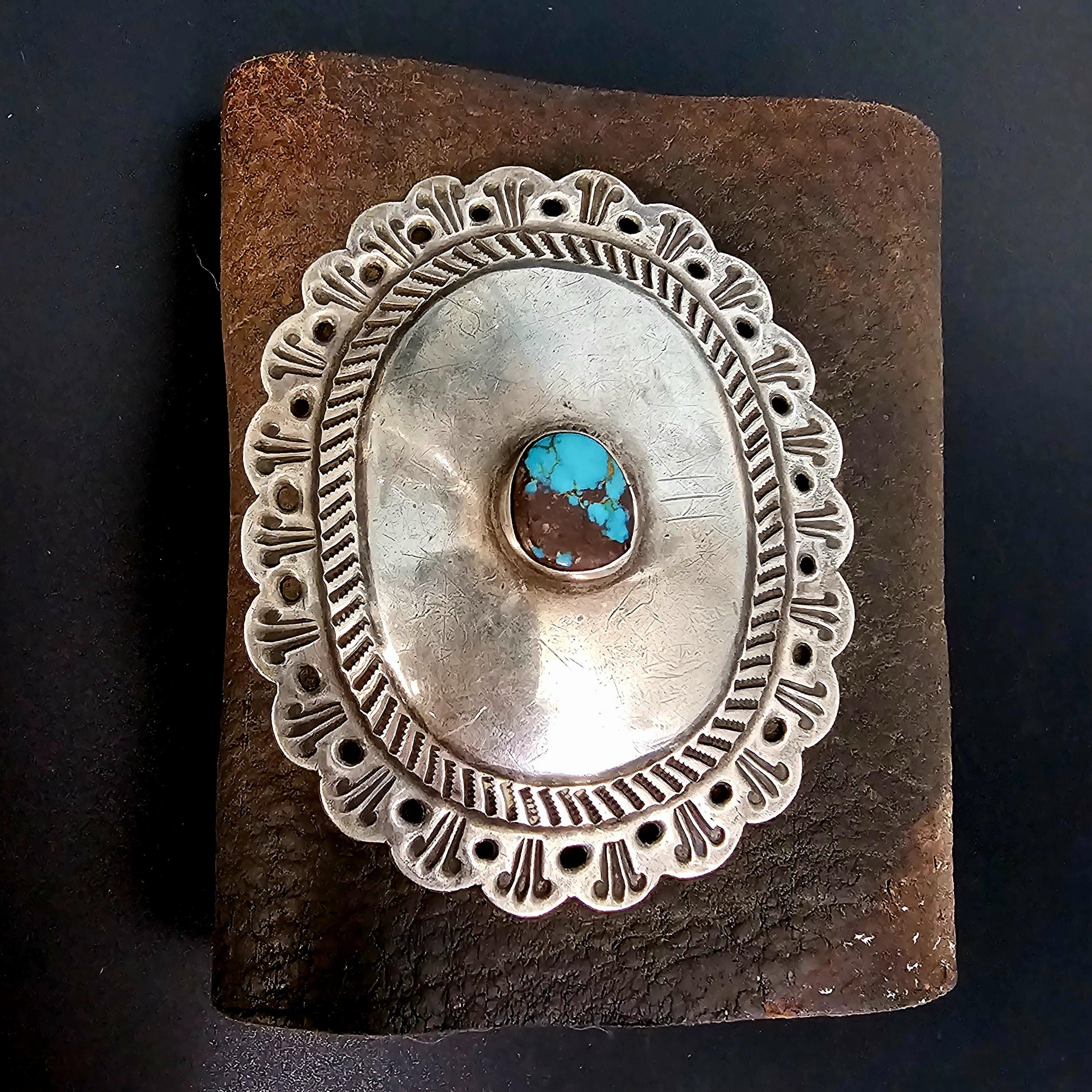 Vintage Silver Turquoise & Leather Ketoh or Bowguard Native Old Pawn fits any wrist. JB 186