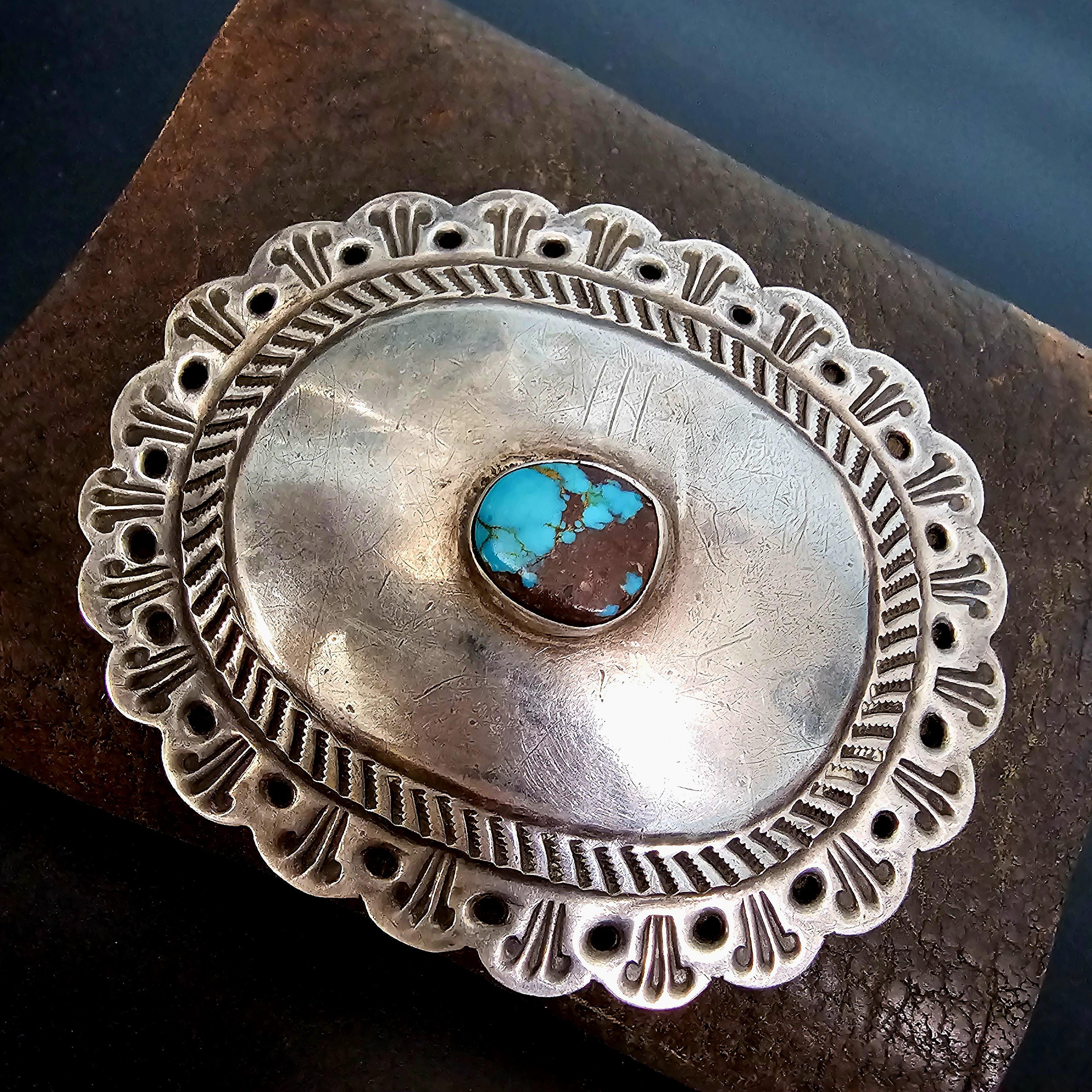 Vintage Silver Turquoise & Leather Ketoh or Bowguard Native Old Pawn fits any wrist. JB 186