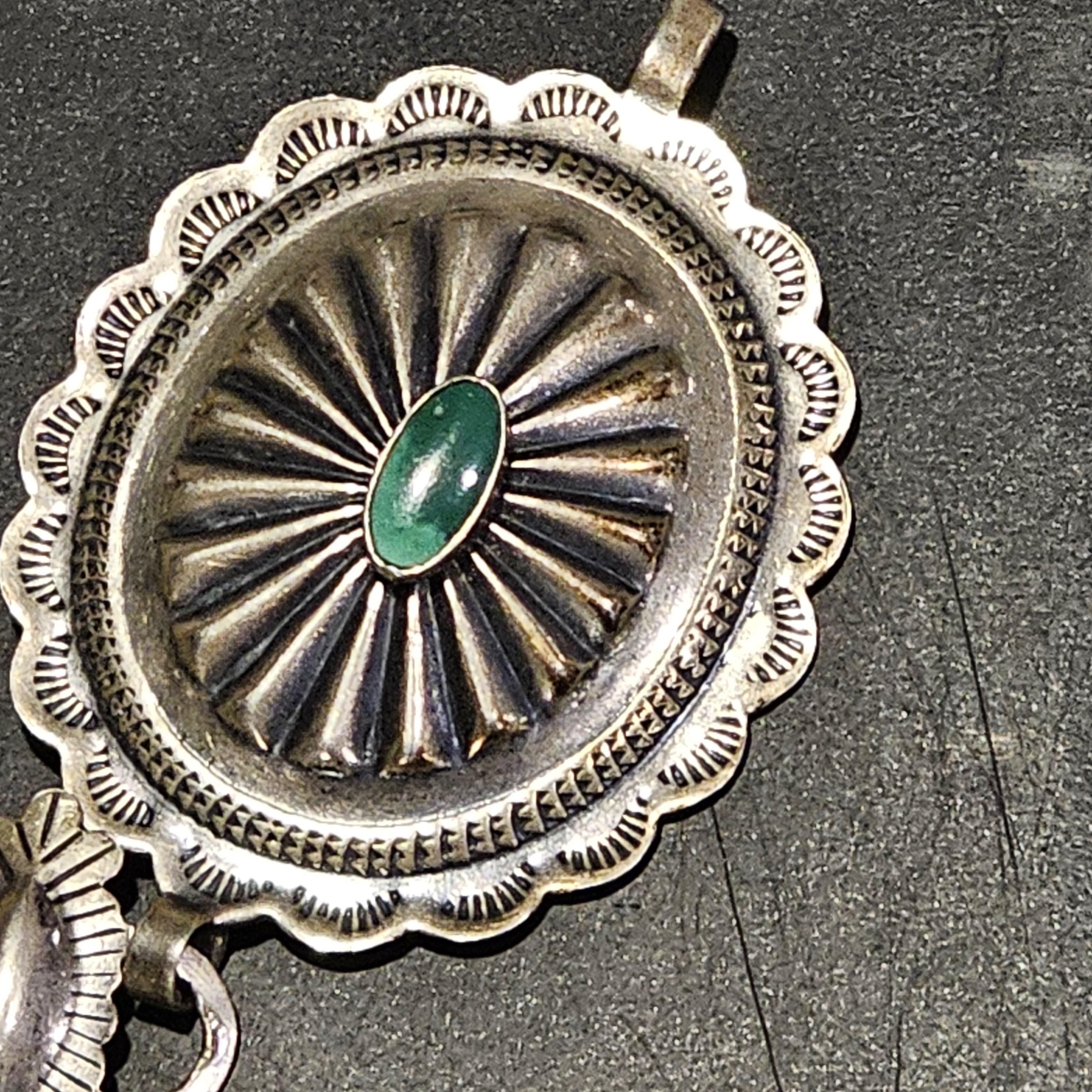 Vintage Sterling Turquoise Navajo Disc Concho Belt Old Pawn. JBL 152